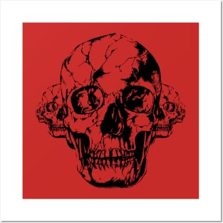 Scary Broken Skull - Halloween Posters and Art